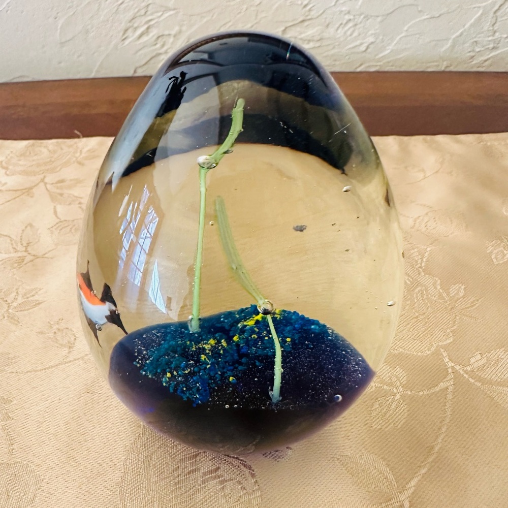 Blown Glass Paperweight with Fish Design - Picture 3 of 4